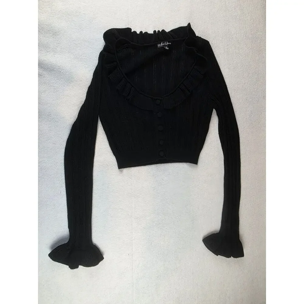 For Love And Lemons Camielle Knit Ruffle Sweater Size Medium